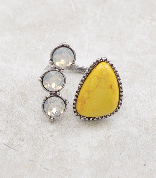 Crystal Turquoise Cuff Ring