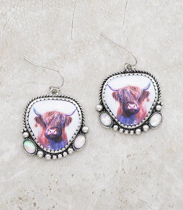 Crystal Highland Cow Earrings
