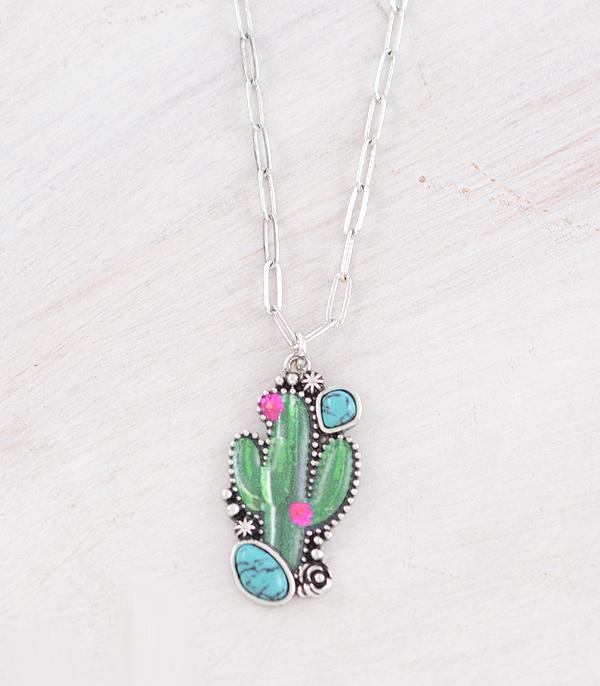 Cactus Pendant Necklace