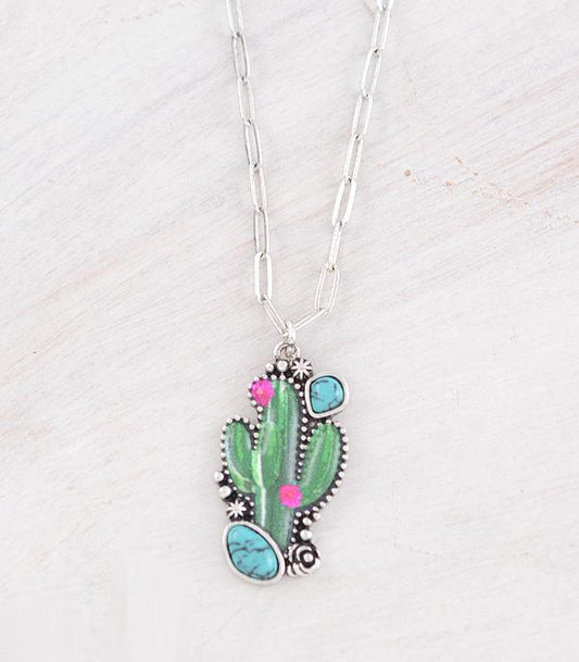Cactus Pendant Necklace