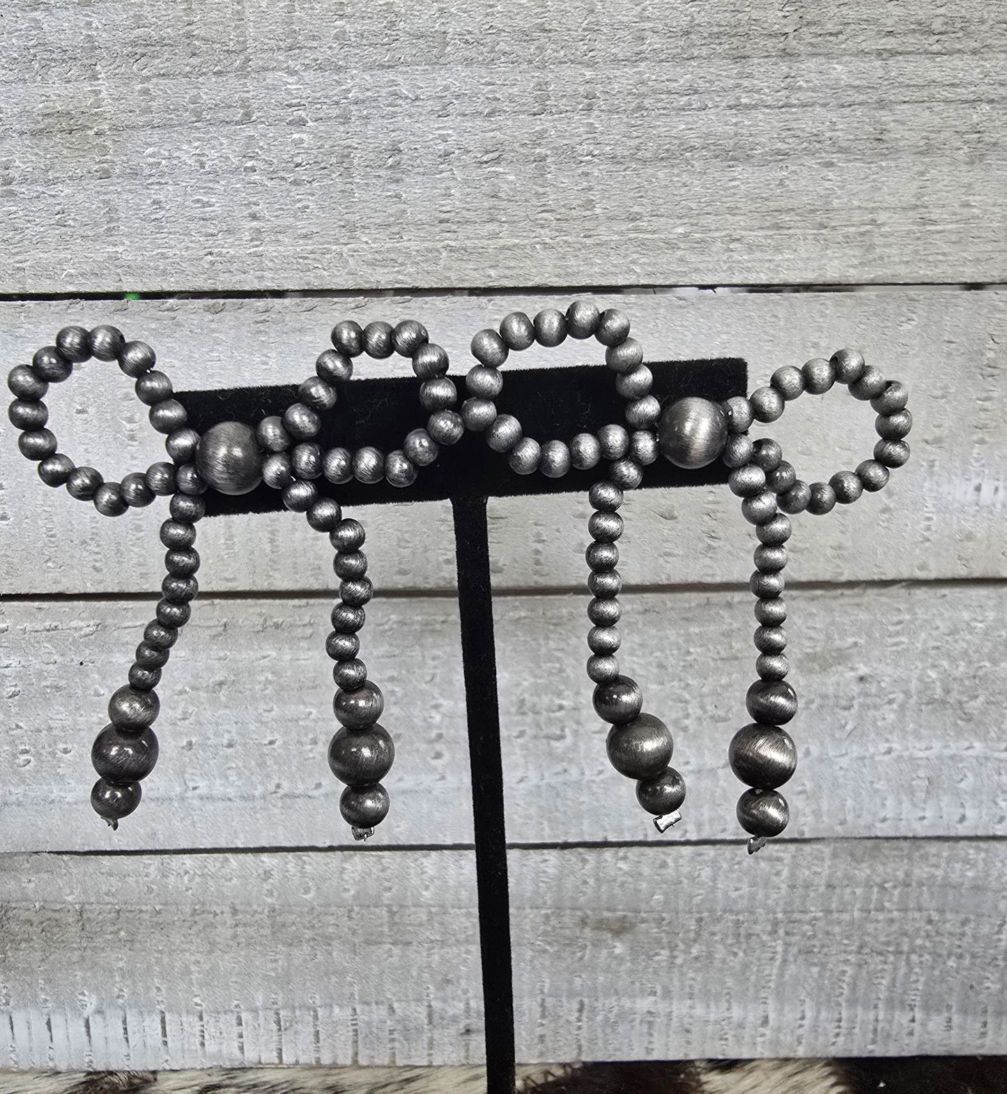 Faux Pearl Bowtie Earrings