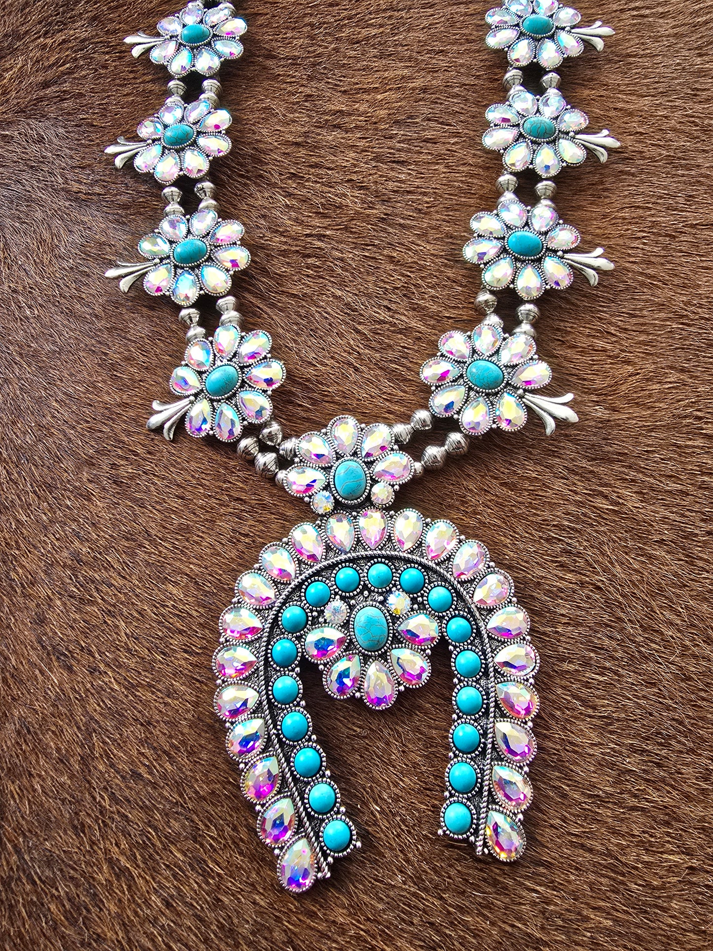 Rhinestone Squash Blossom Set
