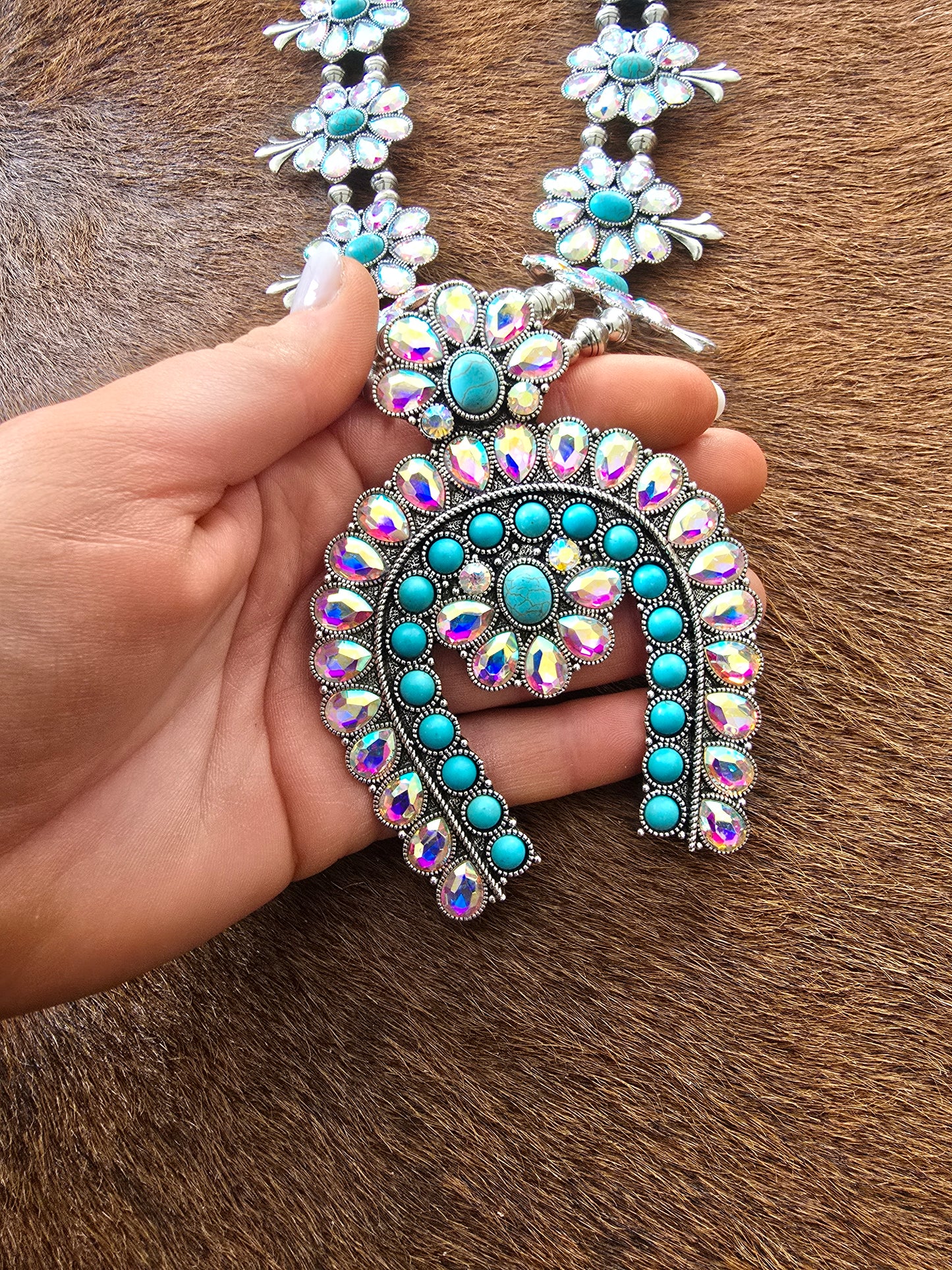 Rhinestone Squash Blossom Set