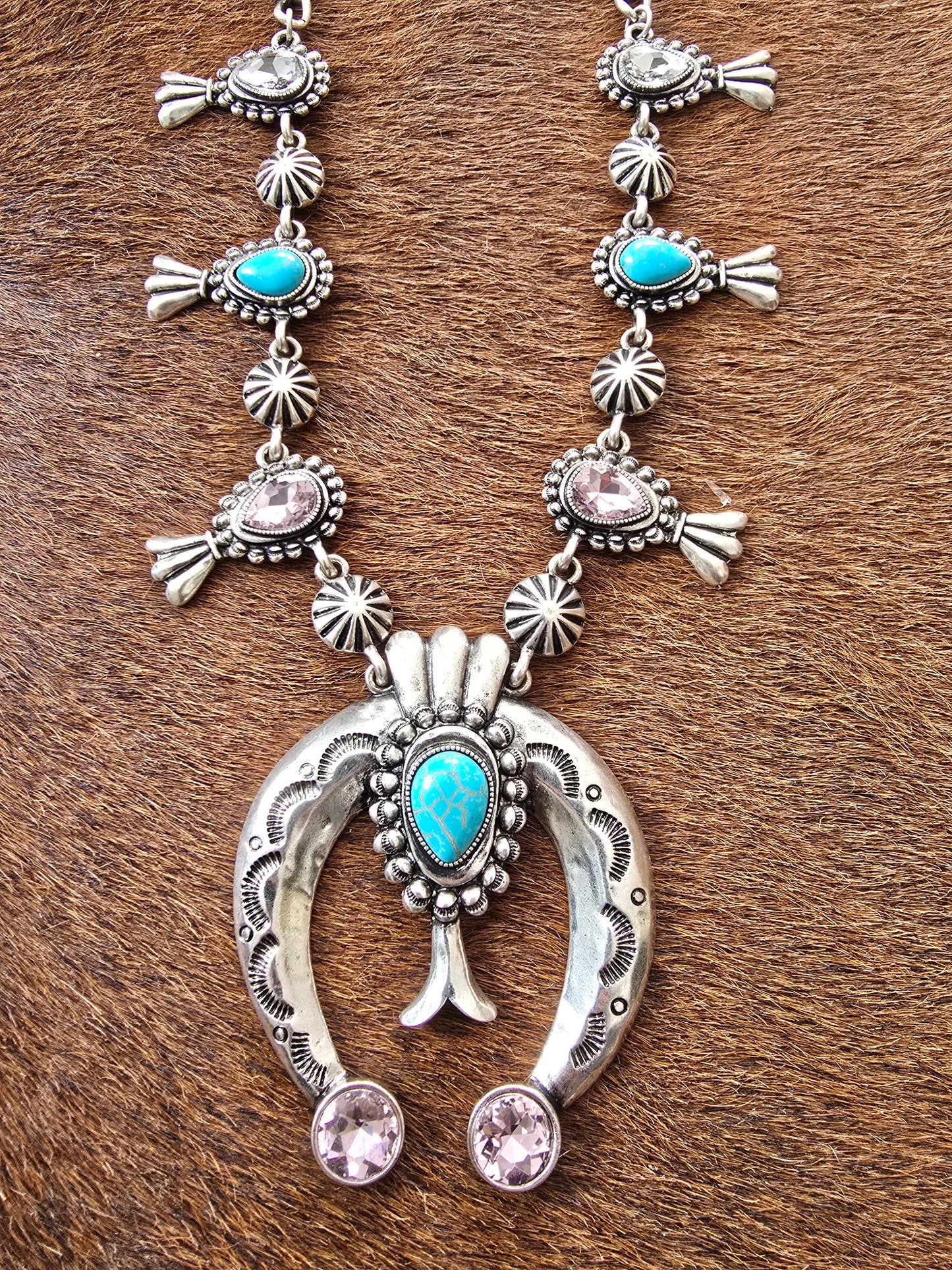 Rhinestone Squash Blossom Set