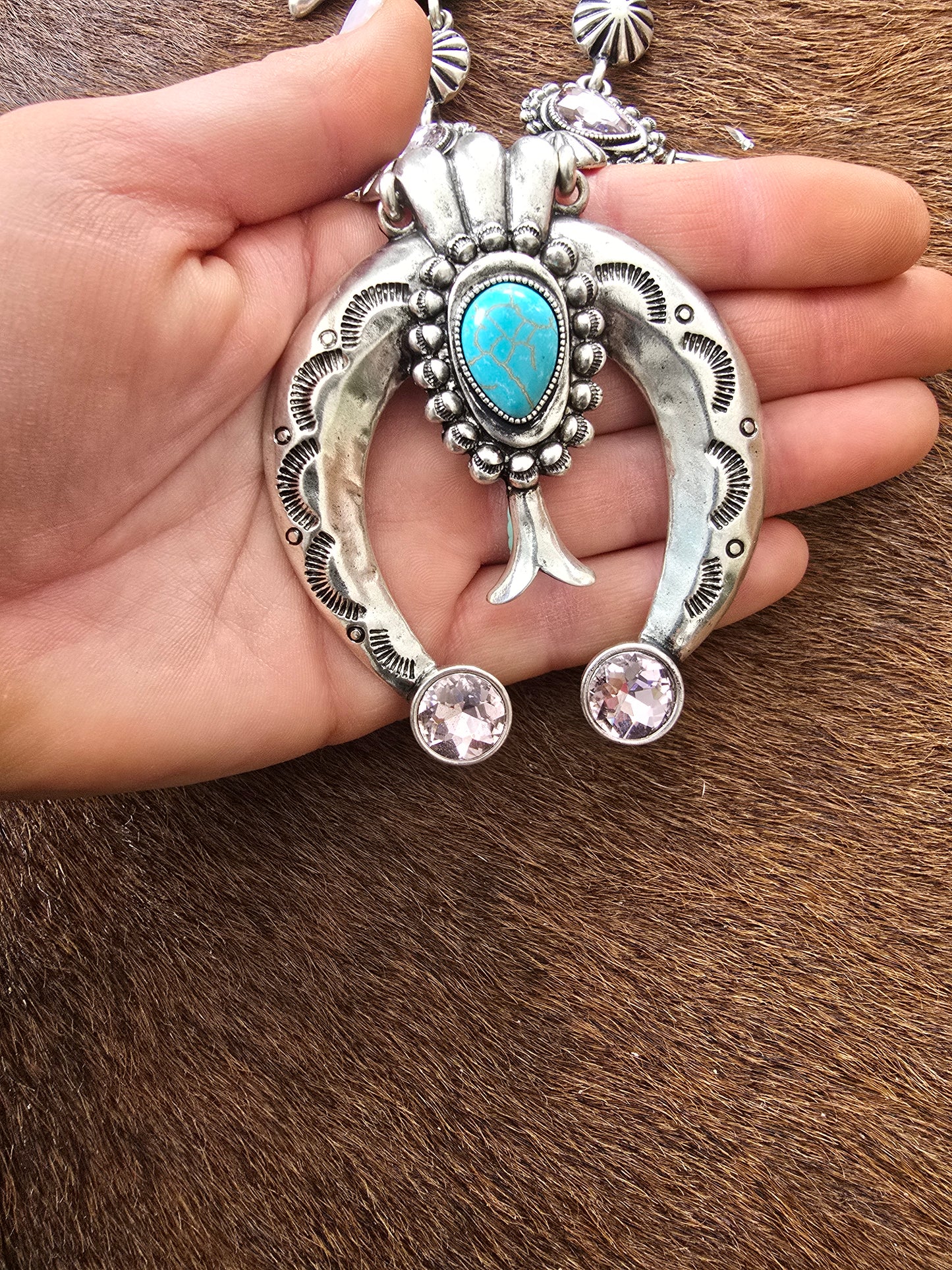 Rhinestone Squash Blossom Set