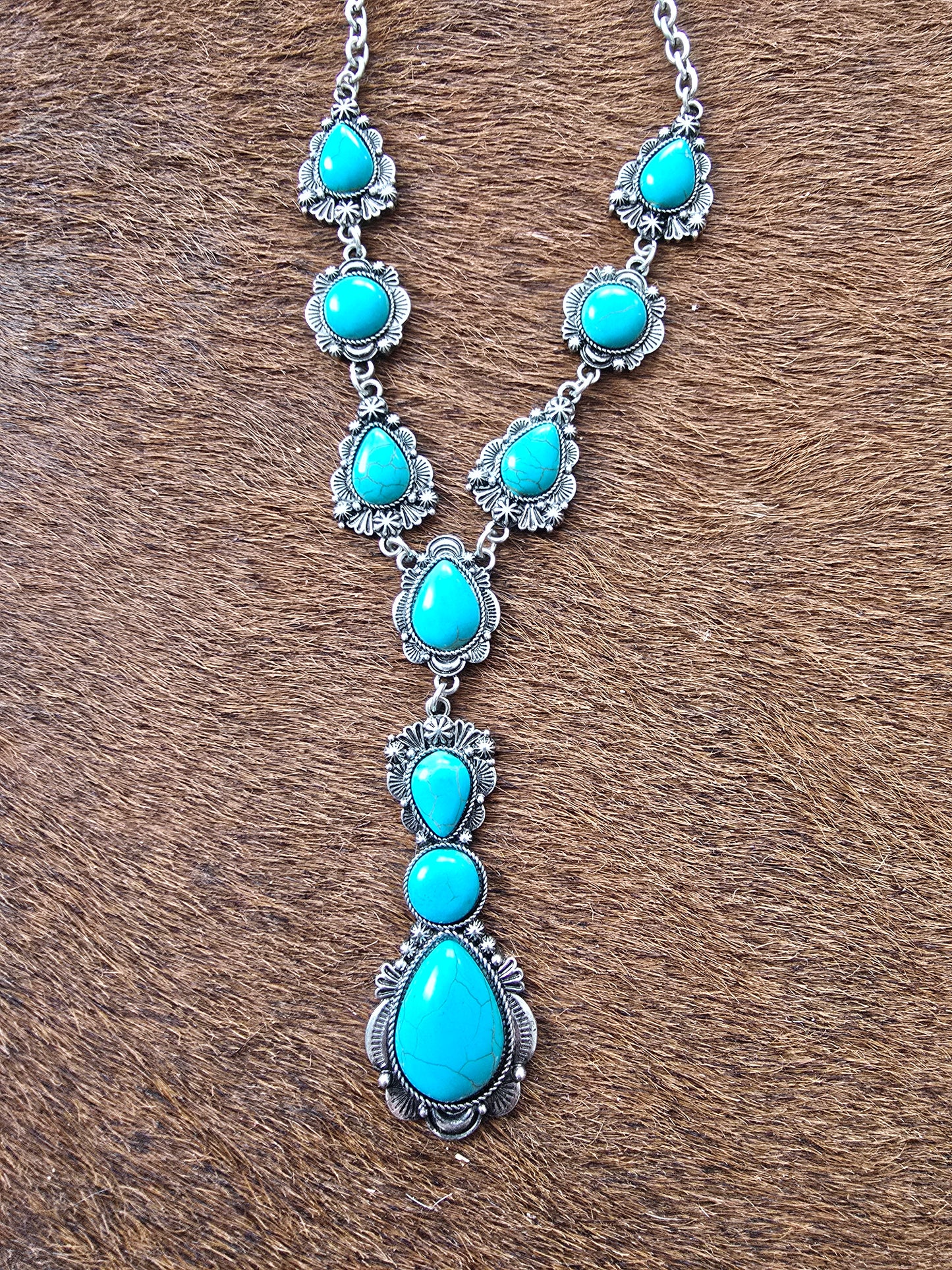 Turquoise Pendant Necklace Set