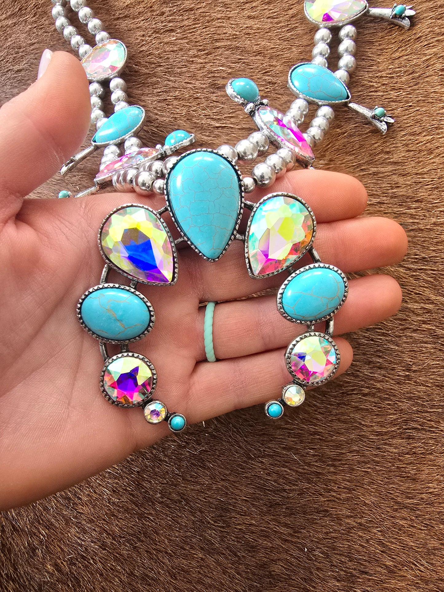 Rhinestone Squash Blossom Set