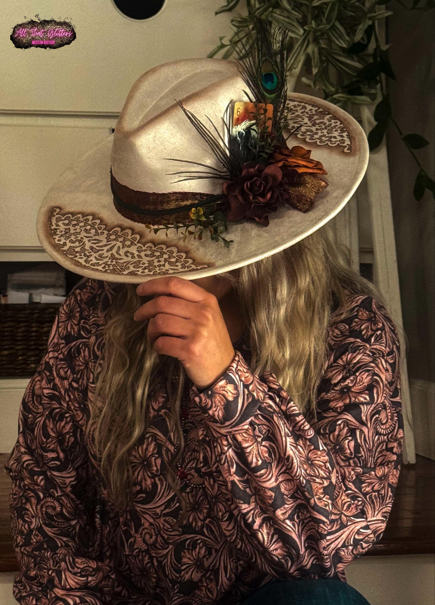 Floral Leather Print Long Sleeve