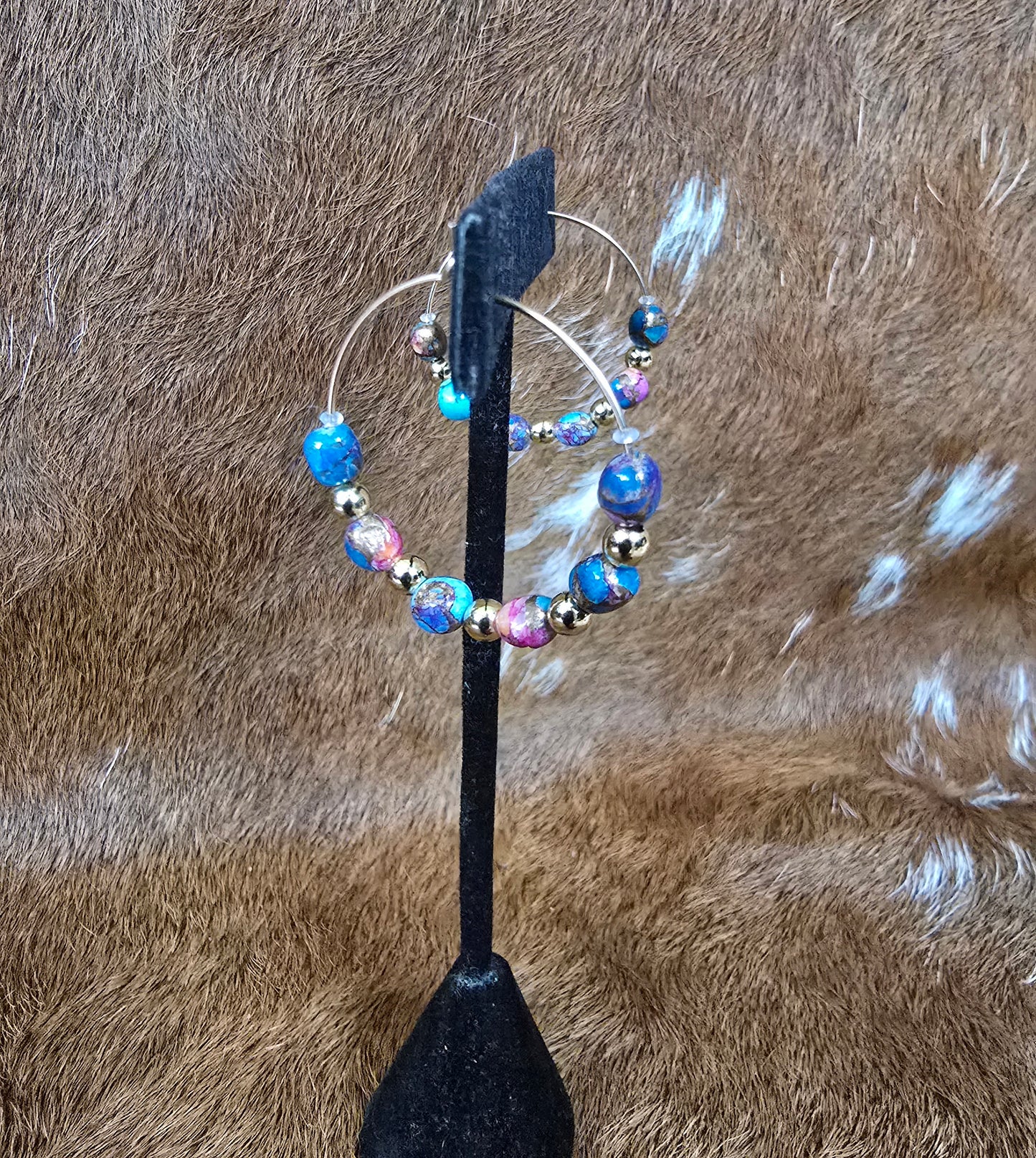 Pink Dahlia Hoops