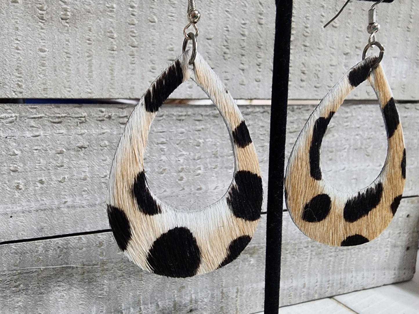 Cowhide Cutout Earrings