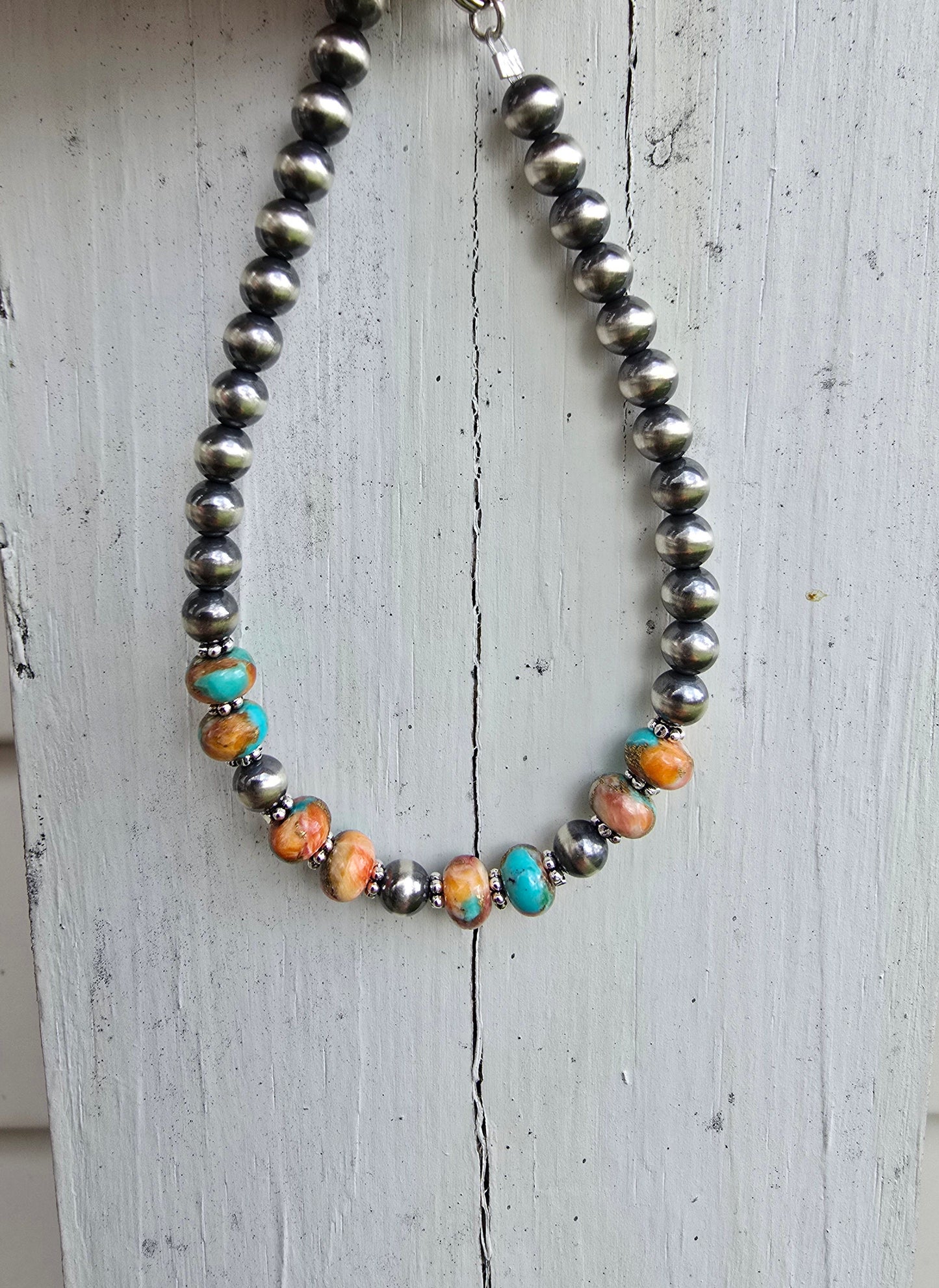 Spiny Turquoise & Pearl Bracelet