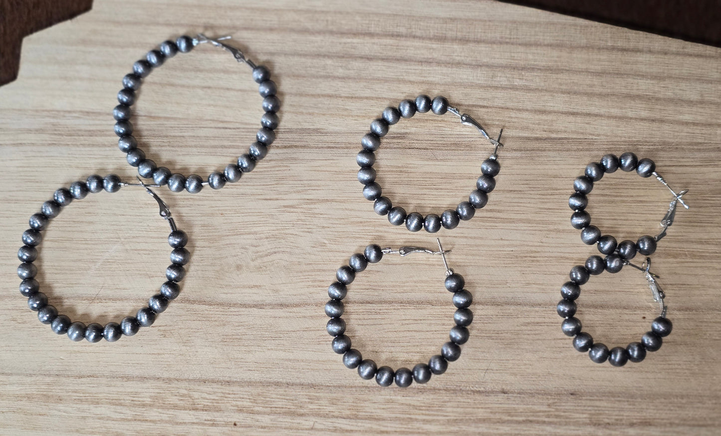 Faux Pearl Hoop Earrings