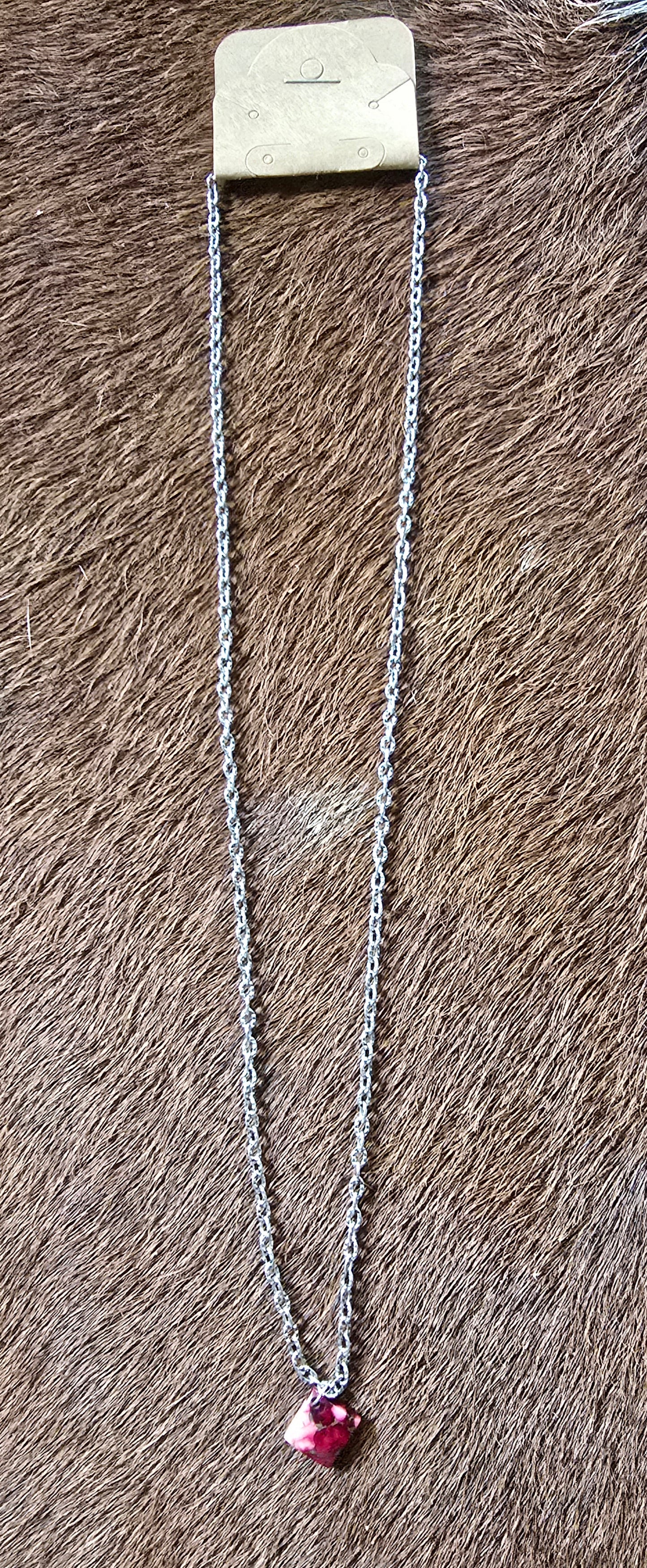 Rose Dahlia Charm Necklace
