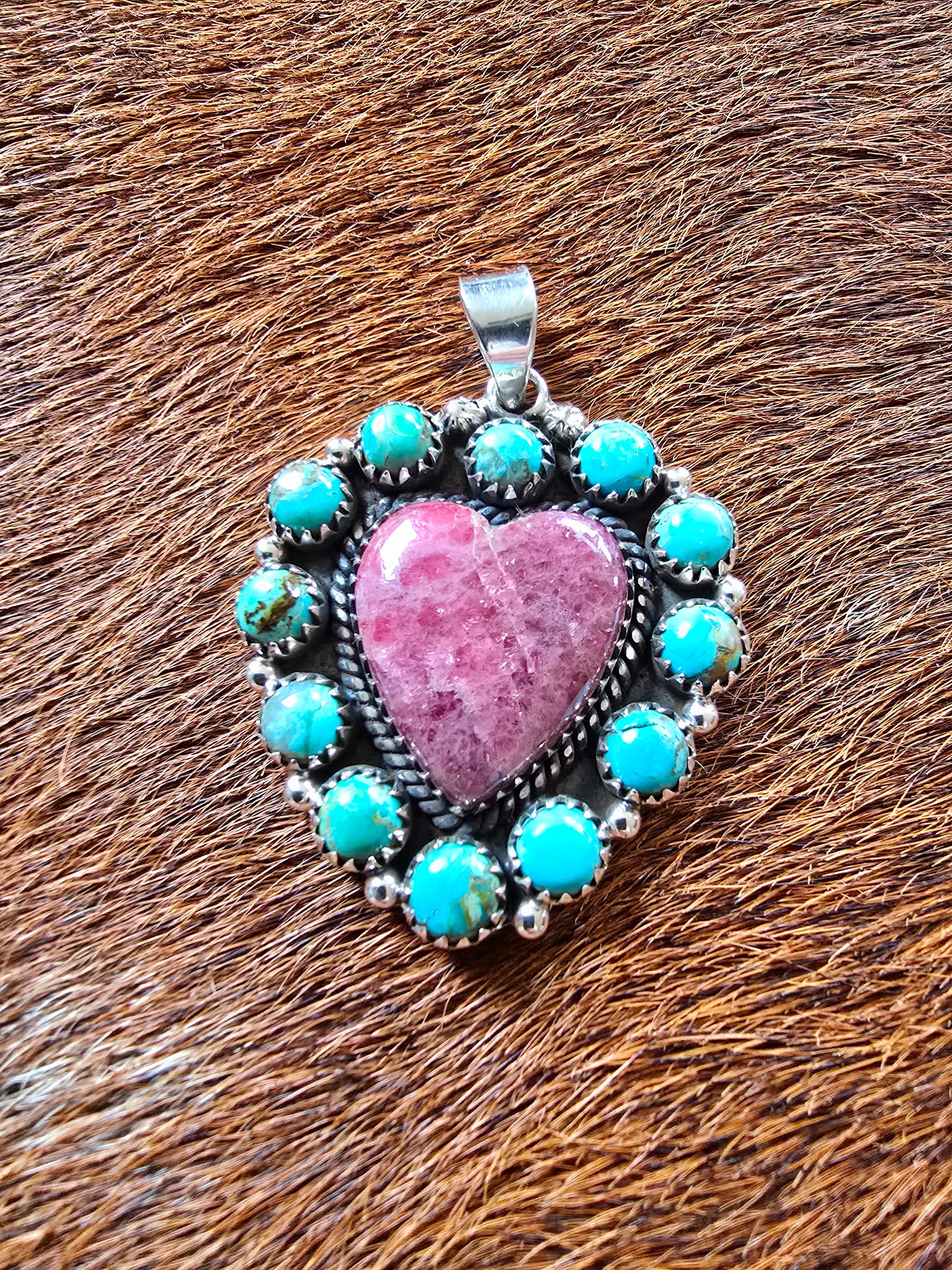 Kingman Turquoise Heart Pendant