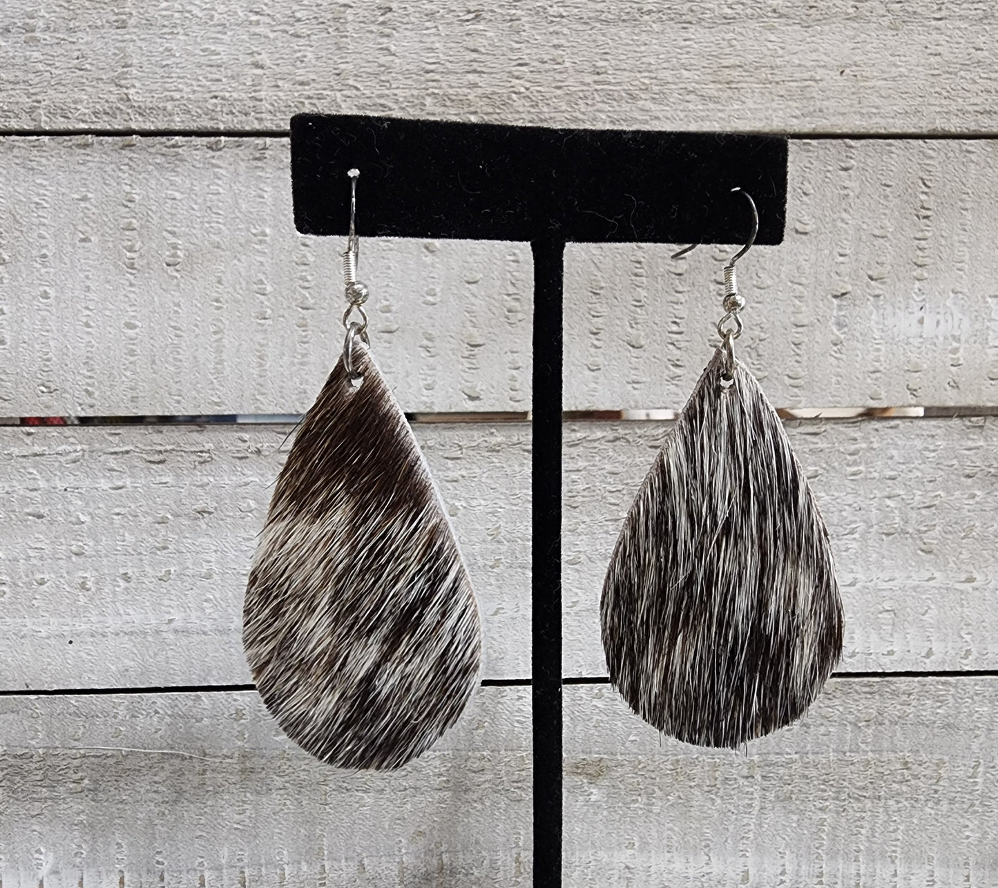 Cowhide Teardrop Earrings