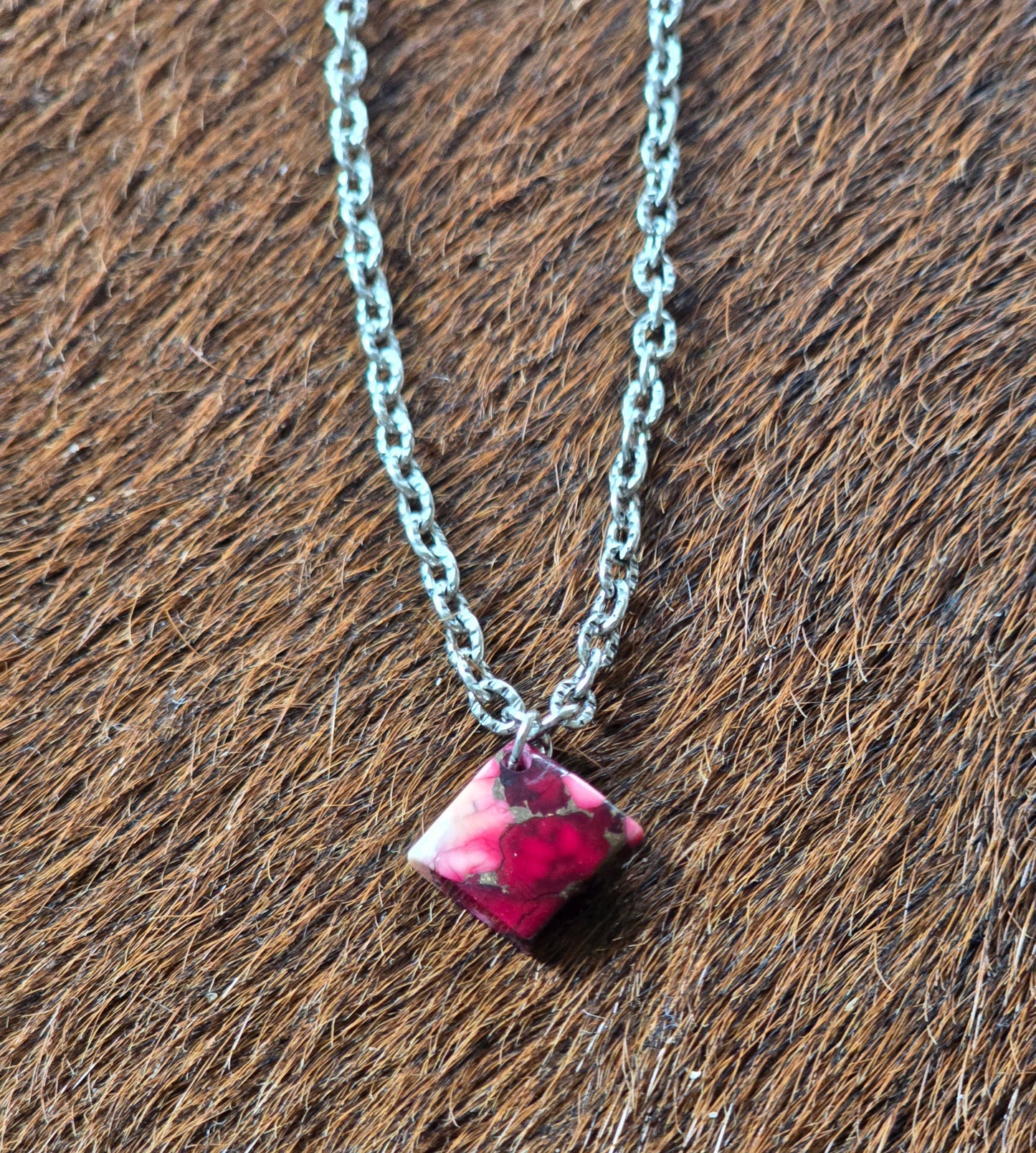 Rose Dahlia Charm Necklace