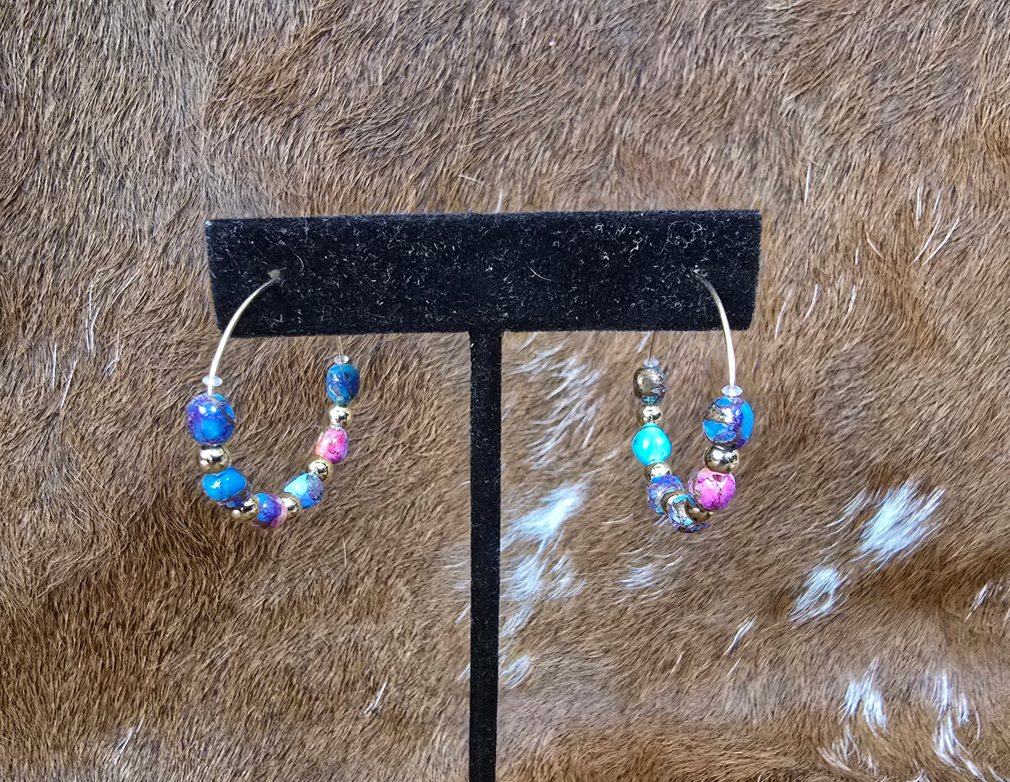 Pink Dahlia Hoops