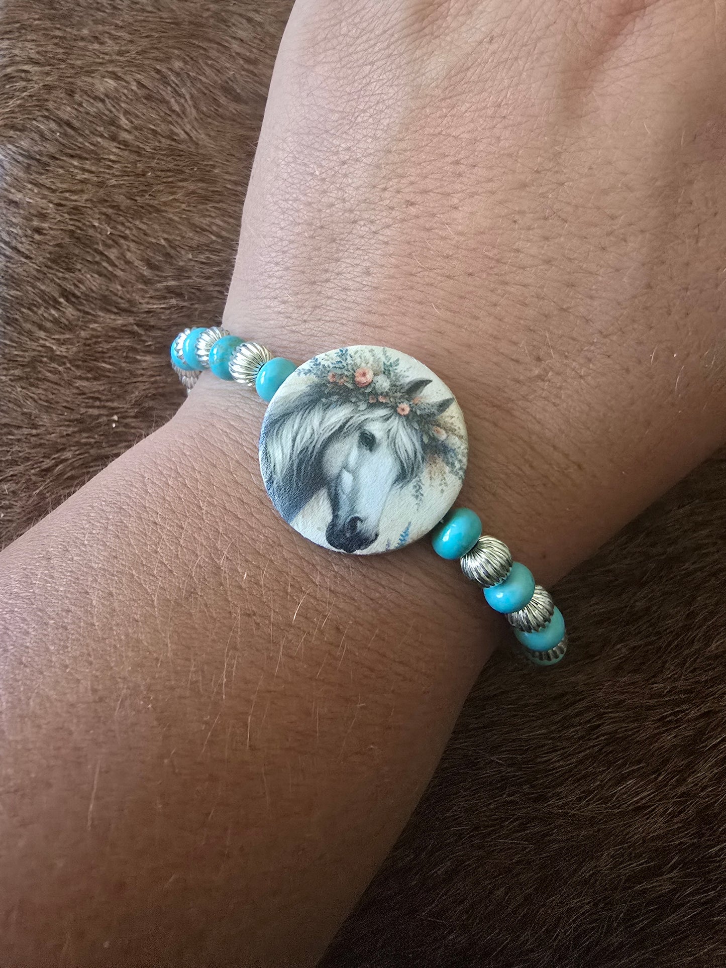 Silver Horse Head Bracelet