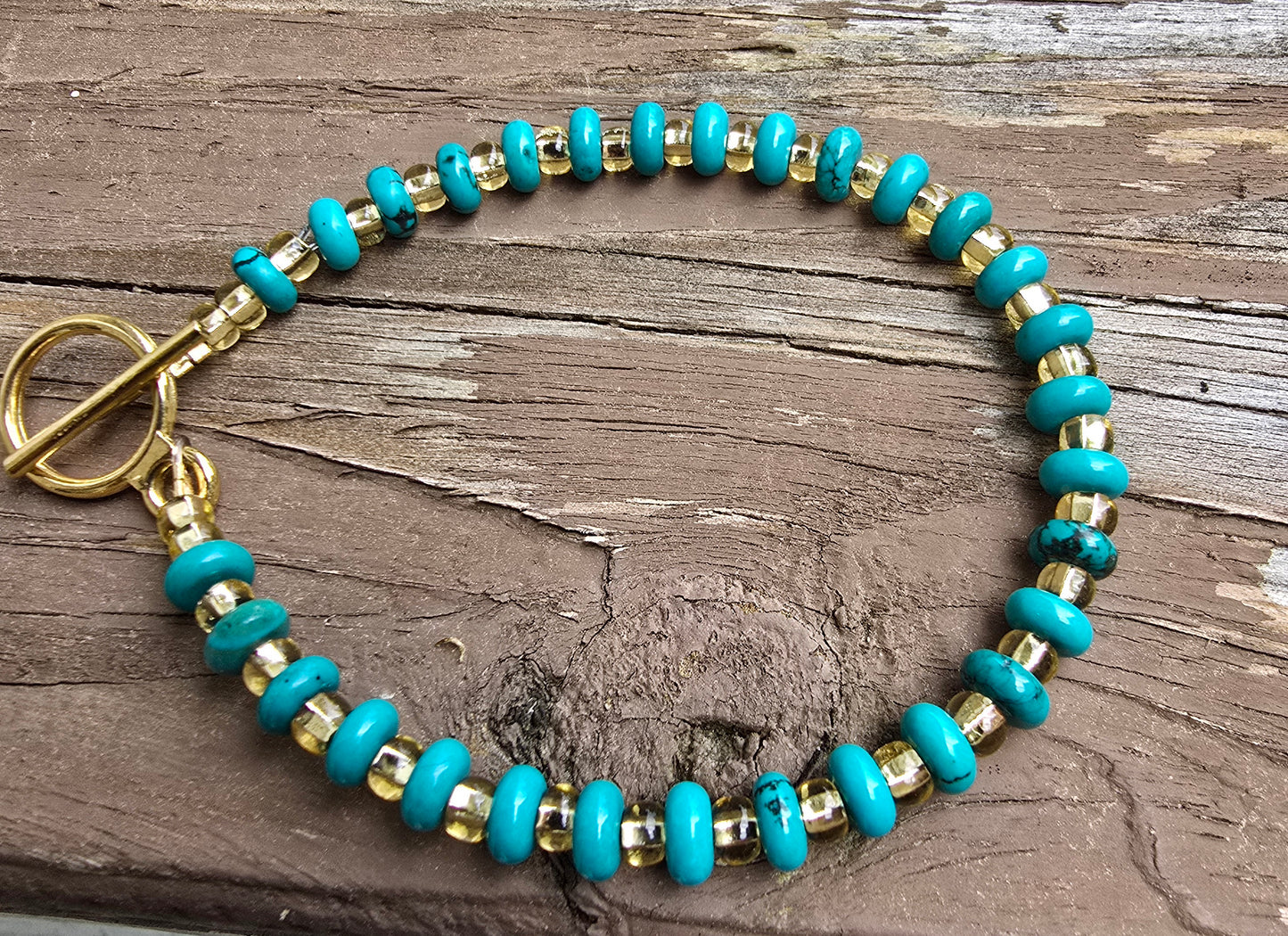 Turquoise & Gold Bracelet