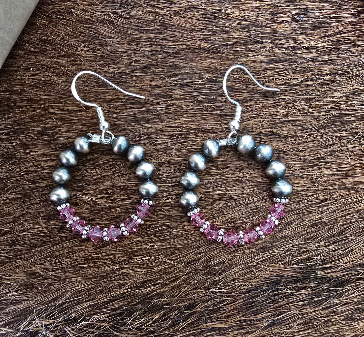 Pink & Pearl Earrings