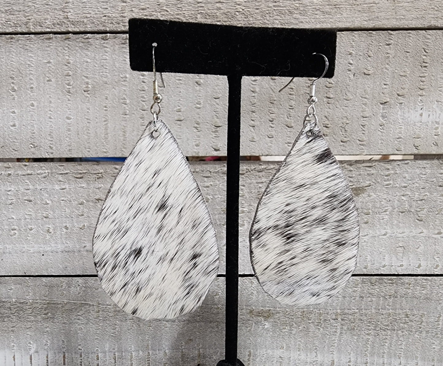 Cowhide Teardrop Earrings