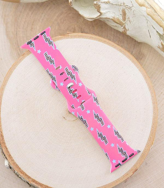 Pink Cheetah Lightning Watch Band