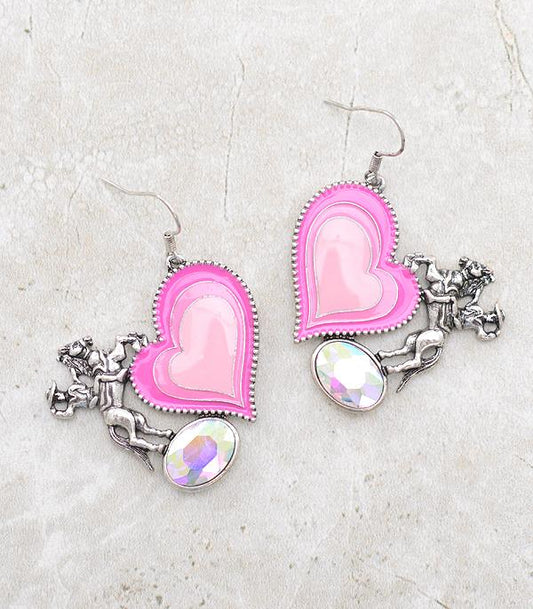 Pink Cowboy Earrings