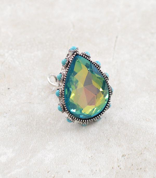 Glass Stone Turquoise Ring