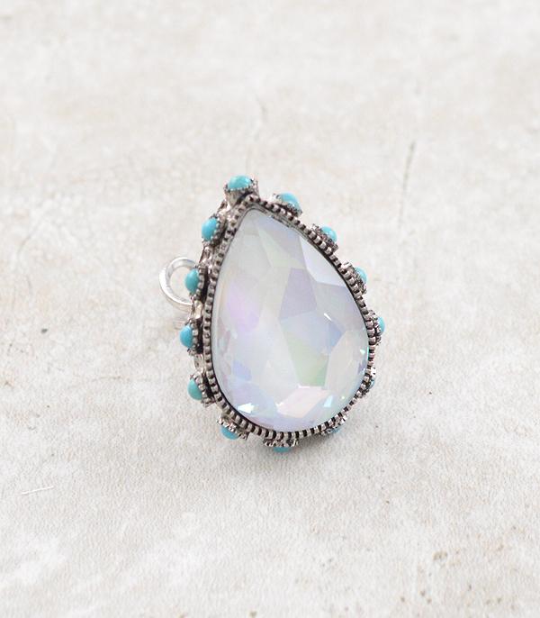 Glass Stone Turquoise Ring