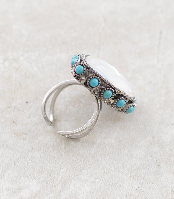 Glass Stone Turquoise Ring