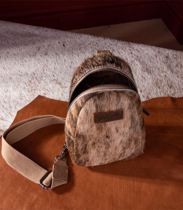 Wrangler Khaki Cowhide Sling Bag