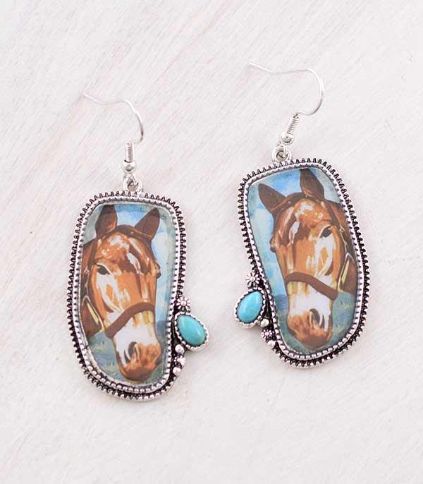 Western Horse Portrait Earrings