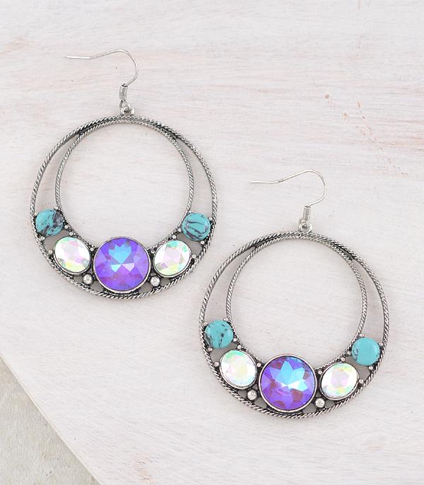 Crystal Hoop Dangle Earrings