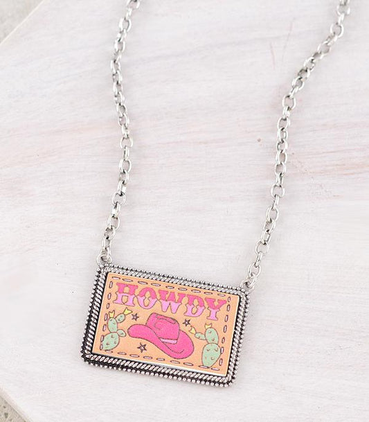 Howdy Pendant Necklace