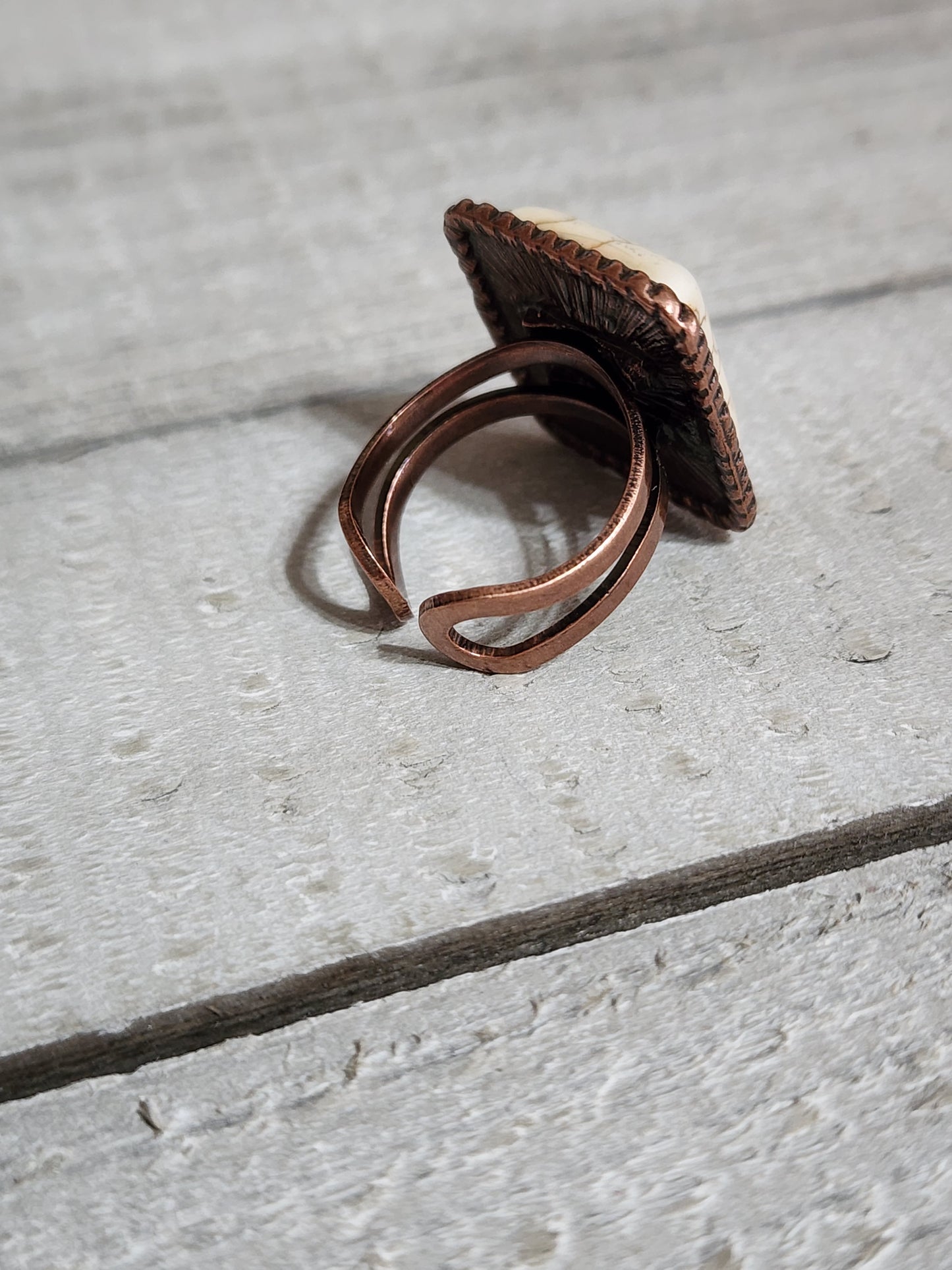 Bronze White Stone Ring