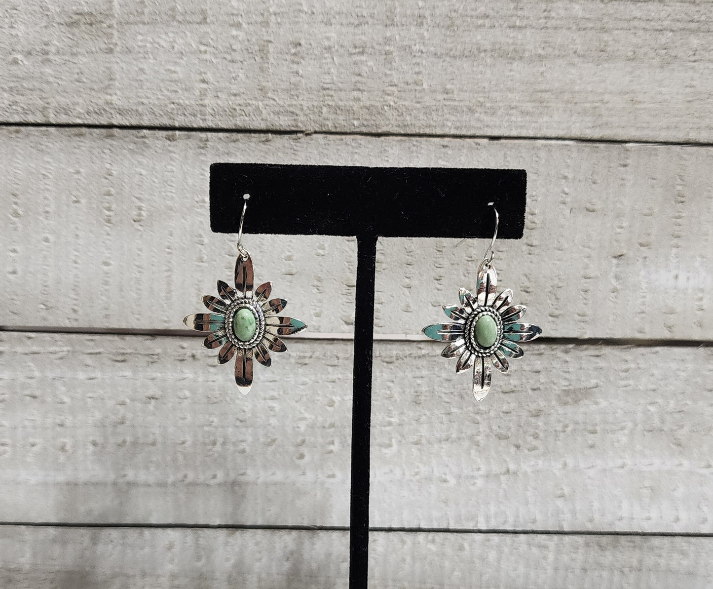 Silver Sunflower Earrings