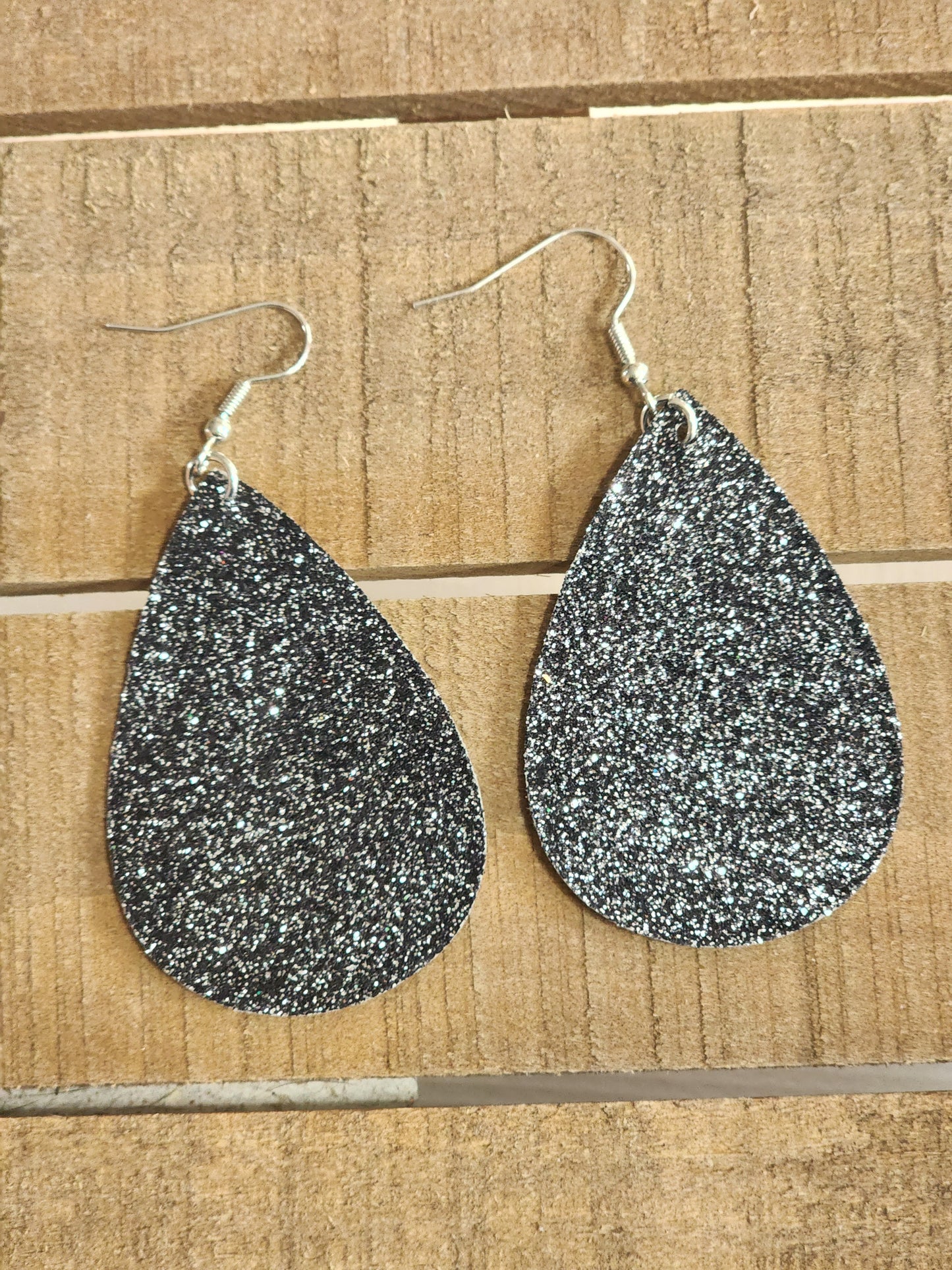 Glitter Teardrop Earrings