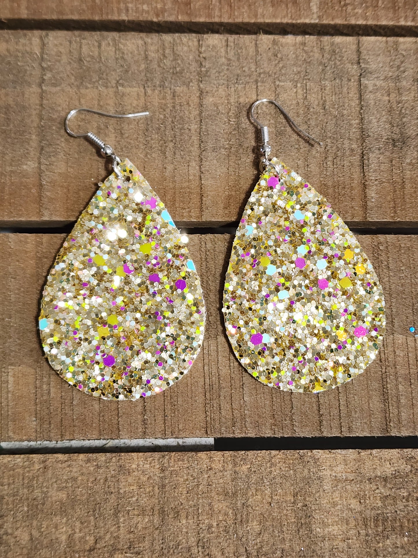 Glitter Teardrop Earrings