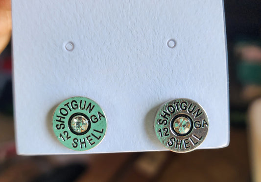 Silver Shotgun Shell Earrings