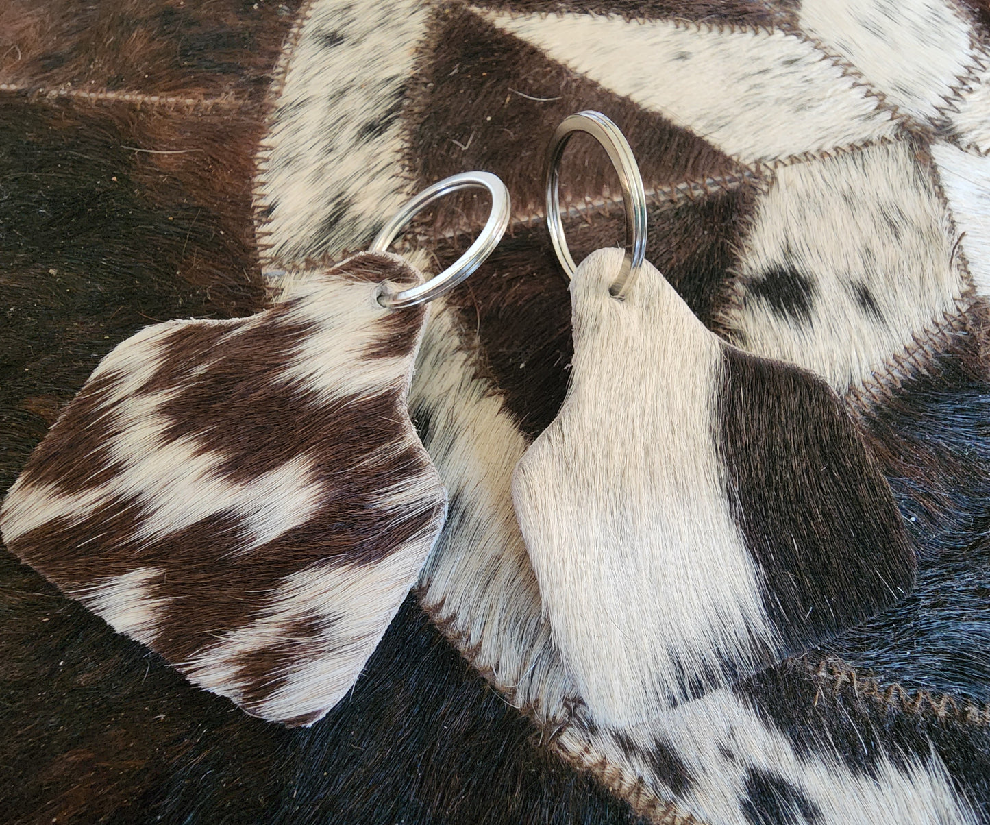 Cowhide Eartag Keychain