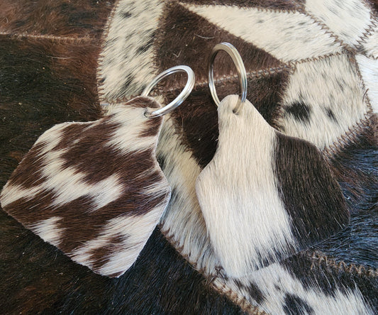 Cowhide Eartag Keychain