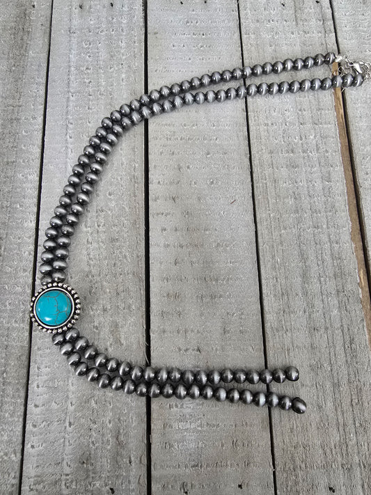Beaded Bolo Tie Necklace