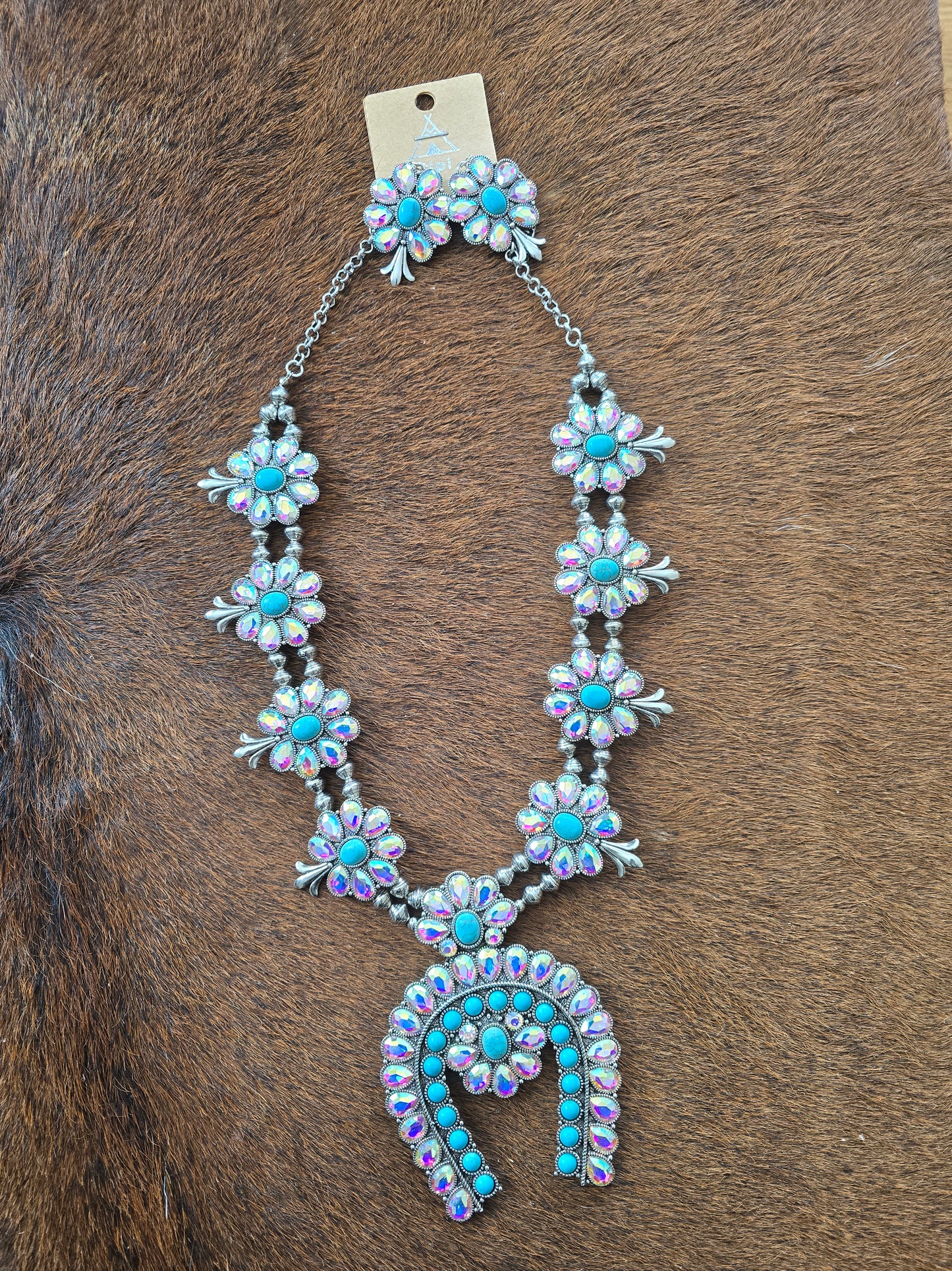Rhinestone Squash Blossom Set