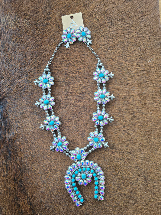Rhinestone Squash Blossom Set
