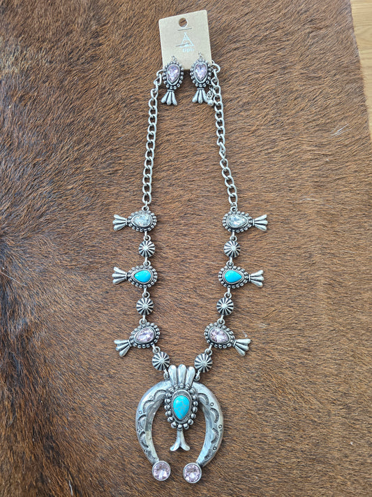 Rhinestone Squash Blossom Set