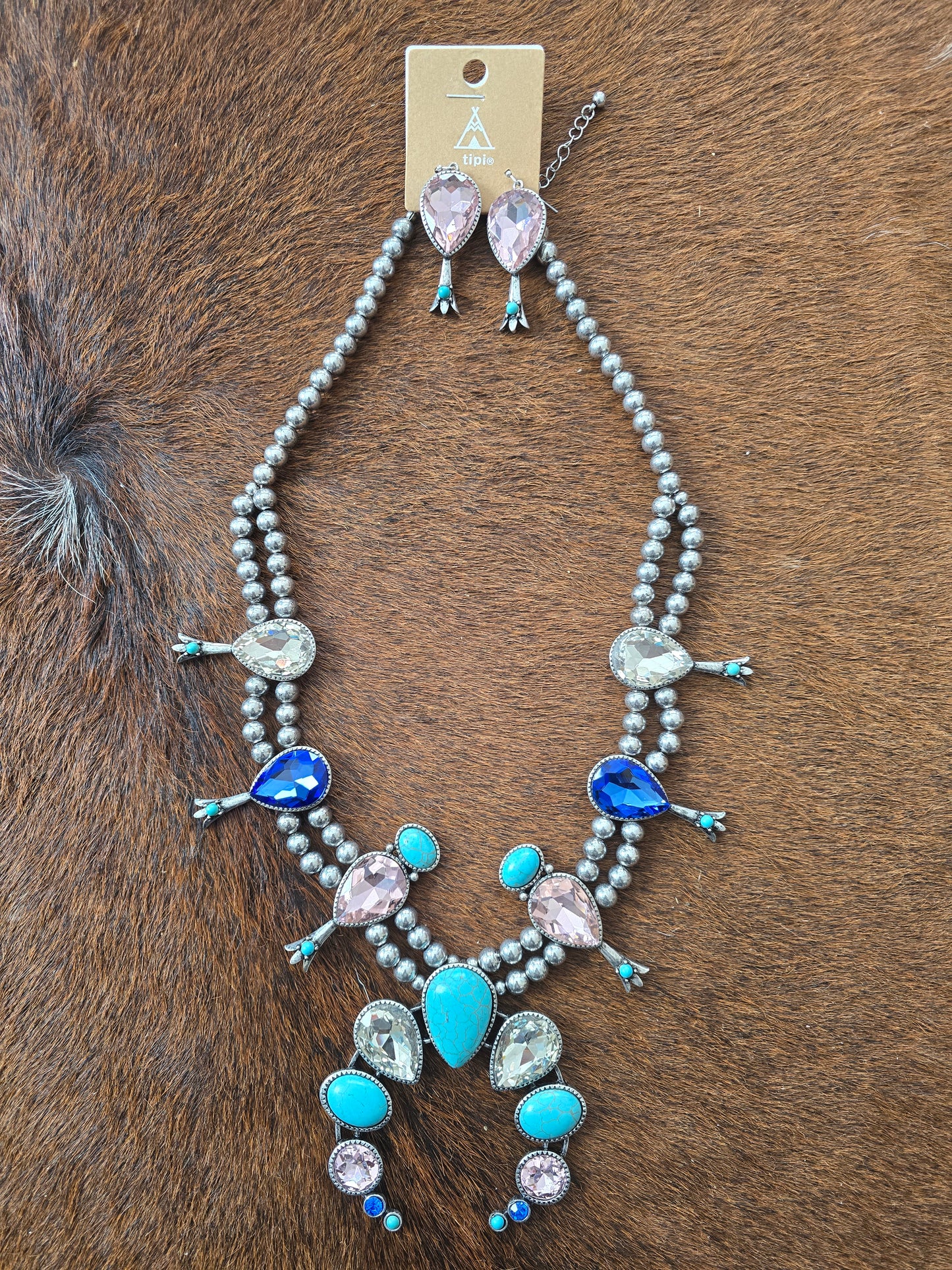Rhinestone Squash Blossom Set