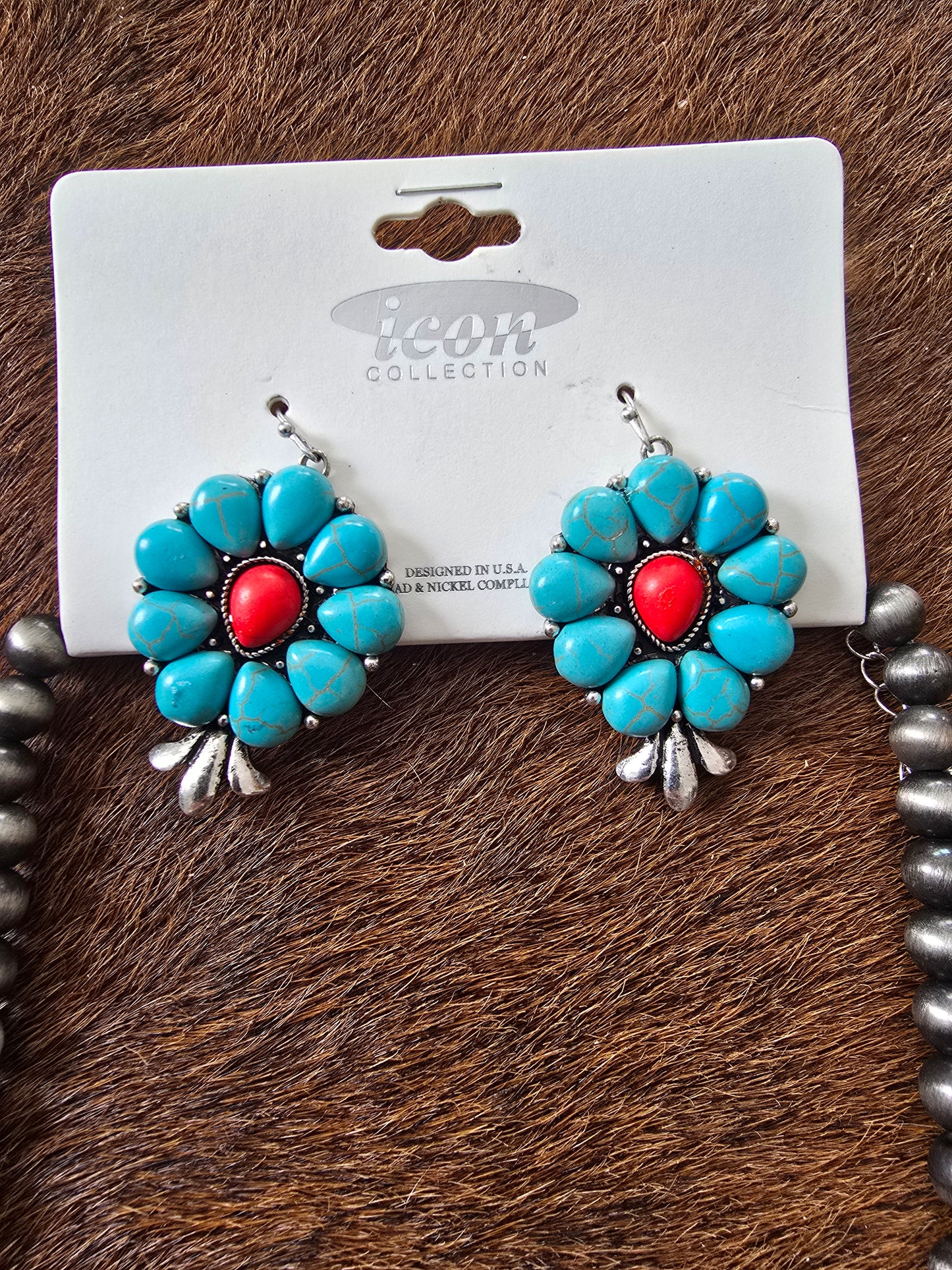 Turquoise Squash Blossom Set