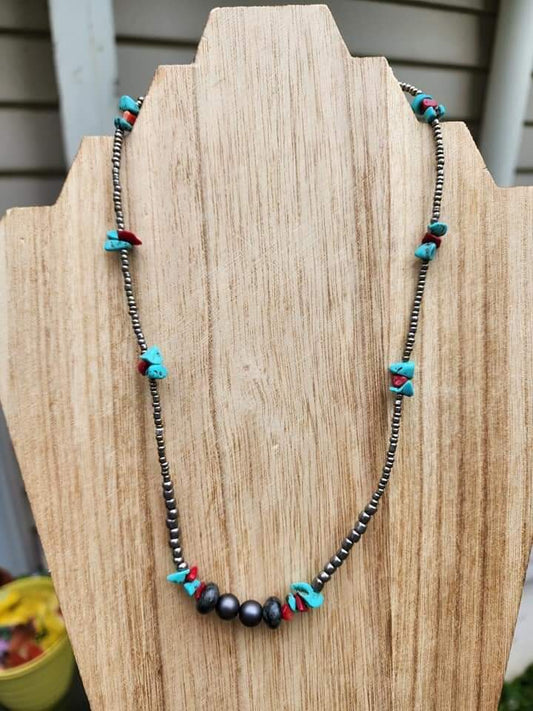 Turquoise/Red Necklace