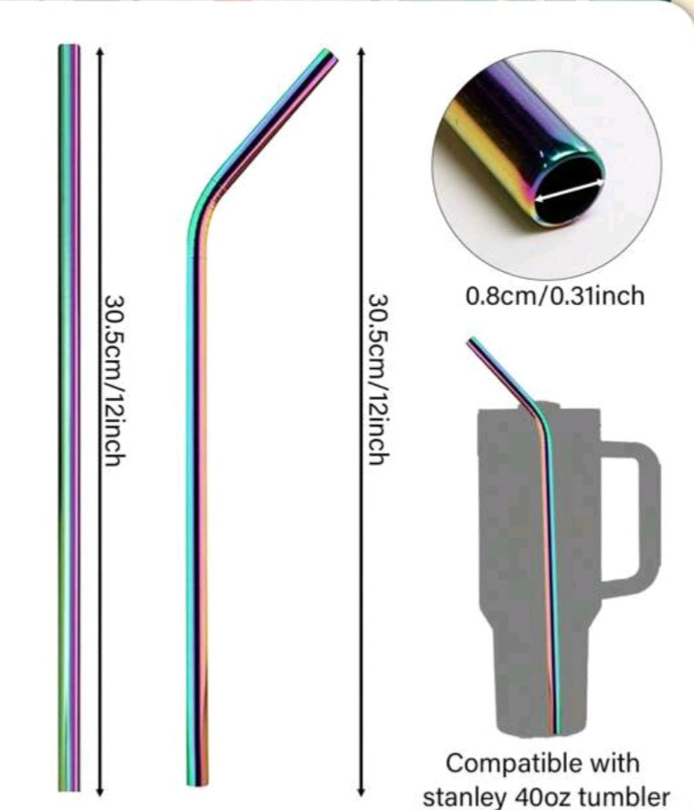 Rainbow Steel Straws