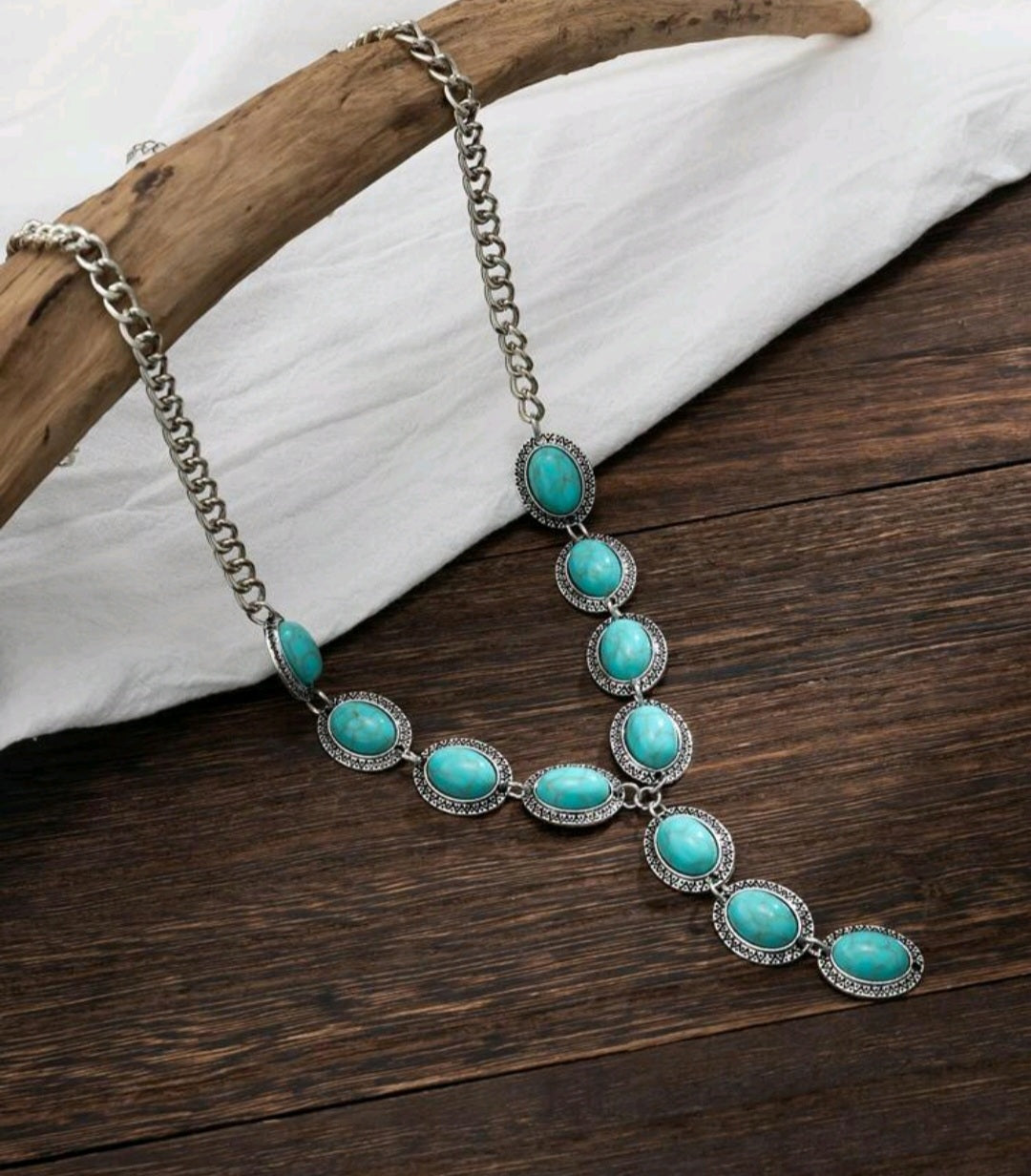 Boho Turquoise Chain Necklace